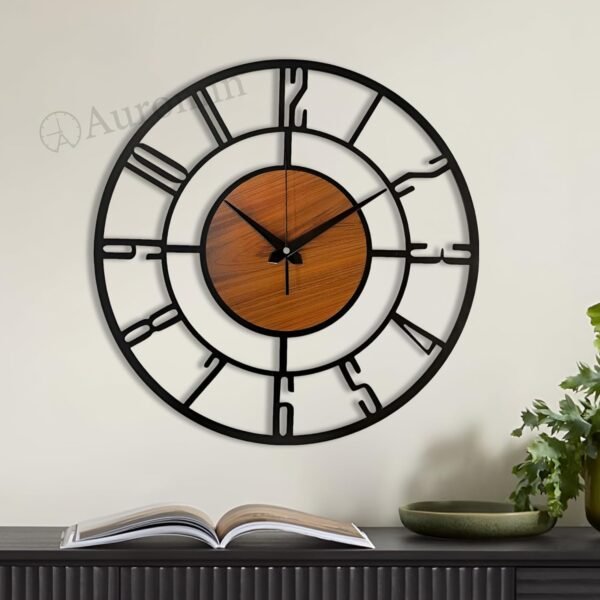 Auromin Metal Wall Clock for Living Room, Bedroom, Hall, Kitchen, Office