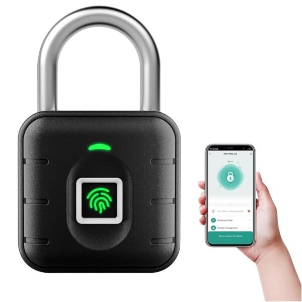 LAVNA Smart Fingerprint Padlock With 2 Way Access Fingerprint N Mobile App